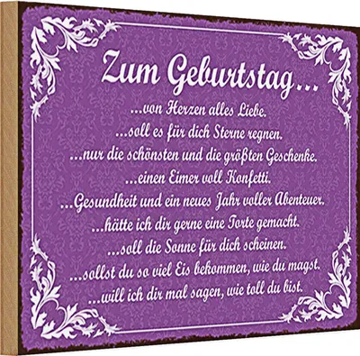 Produktbild von Holzschild Spruch 30x20cm zum Geburtstag alles Liebe