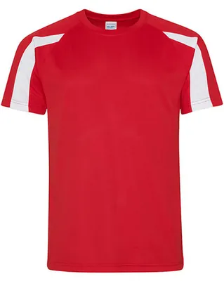 Image de Just Cool JC003 | T-shirt de sport Contrast Cool + WRAP - Couleur : Fire Red/Arctic White - Taille : XXL