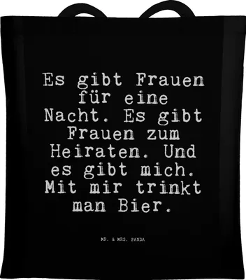 Produktbild von Mr. & Mrs. Panda Tote Bag Es gibt Frauen für... - Schwarz - Geschenk, Tasche, Spruch Sprüche Weisheiten Zitate Lustig Weisheit Worte, Freundin, Schwester, Einkaufstasche