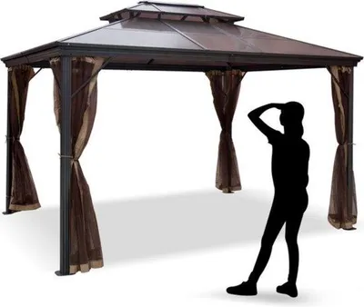 Produktbild von Gartenhütte 3x3 Meter - Aluminiumrahmen - Polyesterdach