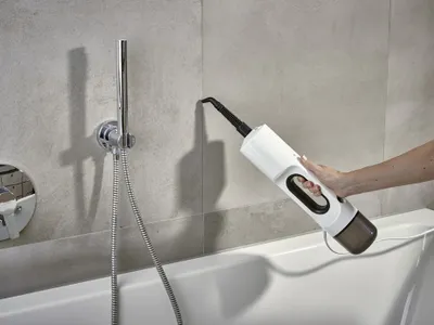 Produktbild von Severin SC 7142, Tragbarer Dampfreiniger, 0,4 l, Anthrazit, Weiß, 7 m, 1500 W, Teppich, Harter Boden, Kacheln