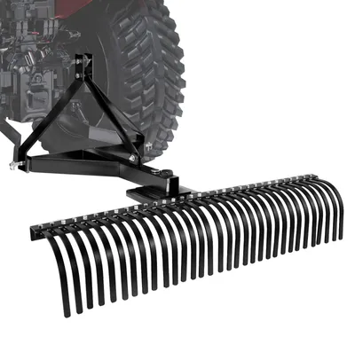 Produktbild von VEVOR Vertikutierer, 1525 mm Arbeitsbreite, Rasentraktor Rechen mit 32 robusten Stahlzinken, Traktor-kompatibler Dreipunkt-Gartenrechen, Rasenlüfter ideal für Bodenbearbeitung & Rasenpflege