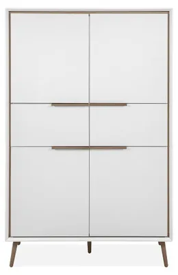 Image de CALICOSY - Buffet Haut 4 Portes et 2 Tiroirs H140 cm - ARONA
