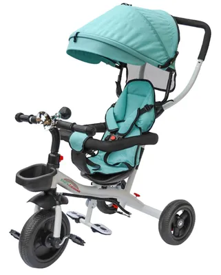 Produktbild von 3-in-1 Kinder Dreirad mit Schiebestange, Sonnendach und Sicherheitsgurt