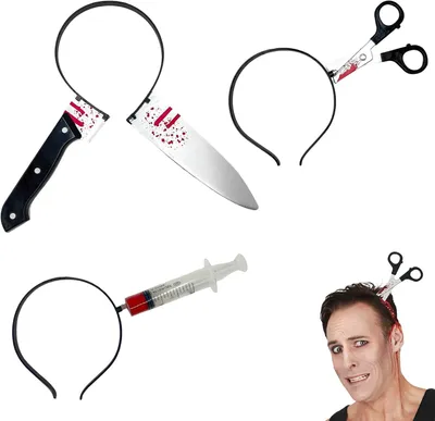 Produktbild von Haarband Set, 3-teilig, flexible Horror-Motive, Halloween Zubehör
