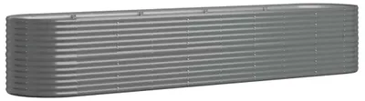 Productafbeelding van vidaXL Verhoogde plantenbak, verzinkt staal, 368x80x68 cm, grijs