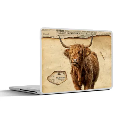 Produktbild von MuchoWow® Laptop Aufkleber Sticker Cover Highlander - Vintage - Zeitungsartikel 40x30 cm - Laptop Dekoration - Selbstklebend