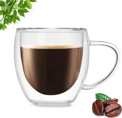 Zdjęcie produktu dla Szklanka z Podwójnym Dnem Ścianką do Kawy Herbaty Kubek do Napojów 250ml
