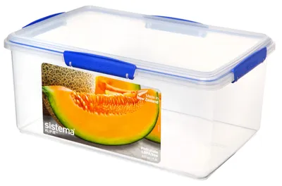 Image de Boîte de conservation hermétique KLIP IT | 9,67 litres | Boîte de rangement empilable et hermétique avec couvercle. Convient pour le réfrigérateur et le congélateur | Clips bleus | 1 pièce