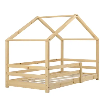 Imagen del producto de Cama infantil And OutdoorMatch Whitney - pino - tipo casita - con colchón y barandillas de protección - 80 x 160 cm - color madera - para niñas - para niños - para bebés