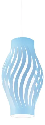 Image de Suspension moderne 1 Lumière Helios en Polilux Bleu H61  Italy