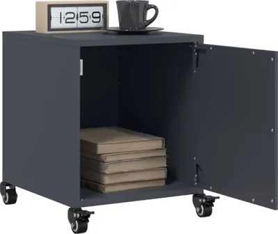 Produktbild von vidaXL Nachttische 2 Stk. Anthrazit 36x39x43,5 cm Stahl