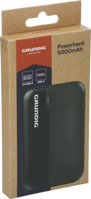 Image de Grundig Powerbank 5000mAh - Batterie externe avec 2x USB et 1x USB-C - Power Bank iPhone & Android - Station de charge pour les déplacements - Universal Powerbank Noir