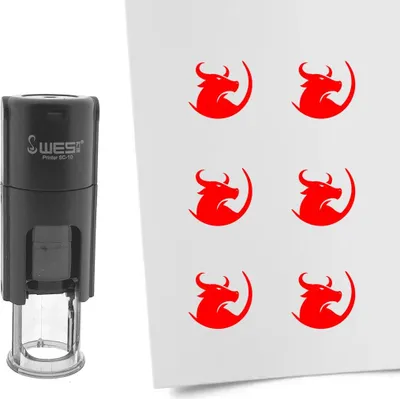 Produktbild von CombiCraft Selbstfärbender Stempel 'Stier' in der Farbe Rot, Ø10mm