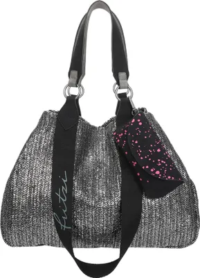 Image de Fritzi aus Preußen sac shopper sac à épaule Izzy Medium Limited Painted Straw Shopper Silver Black argenté