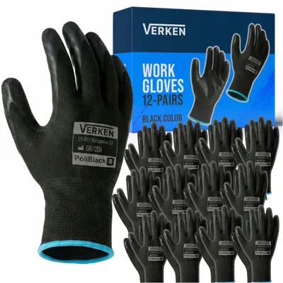 Produktbild von Arbeitshandschuhe – Polyurethan-Handschuhe, Robust, 12Er-Pack, Grösse 8/M