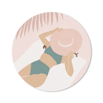 Produktbild von MuchoWow® Mauspad Mousepad Strand - Hut - Blätter 50x50 cm - Mousepads - Maus Mat - Pad - Mausunterlage - Vinyl