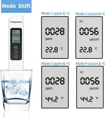Obrázek produktu pro Tester kvality vody TDS EC měřič teploty Kombinace pro pitnou vodu Akvária Bazény