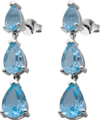 Produktbild von Blautopas Ohrstecker Silber 925 Natur Edelsteine