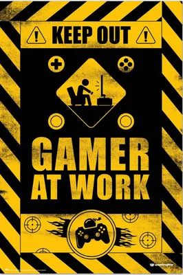 Obrázek produktu pro Gameration - Plakát - Gamer v práci + 1 balení pásků tesa Powerstrips® - Obsah 20 kusů
