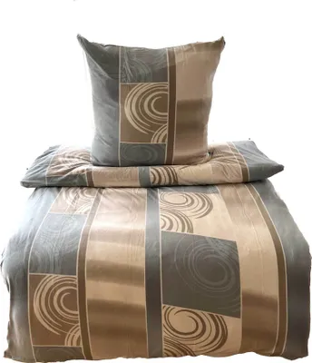 Produktbild von aboutyourhome bettwäsche Fleece Bettwäsche Winter Kreise Karo 2tlg. 4tlg. 135x200 80x80 diverse Farben, 2tlg. / Beige