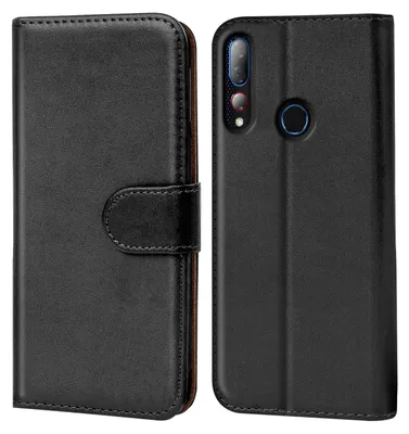 Produktbild von Conie Klapp Tasche für HTC Desire 19 Plus Kartenfach Rundumschutz Hülle in Schwarz