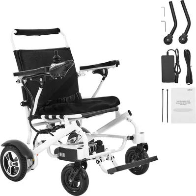 Zdjęcie produktu dla SucceBuy Elektryczny składany wózek inwalidzki, udźwig 136 kg, zasięg 21 km, elektryczny wózek inwalidzki z siedziskiem 53 cm, idealny dla seniorów i osób o ograniczonej sprawności ruchowej, łatwy w transporcie