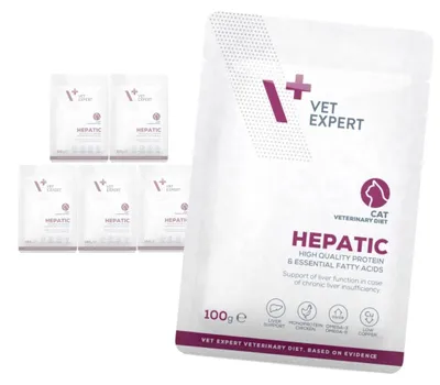 Zdjęcie produktu dla Vet Expert Veterinary Diet Hepatic Cat 6x100g Mokra Weterynaryjna Karma Dla Kotów Wspomagająca Funkcje Wątroby