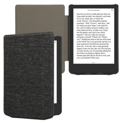 Produktbild von kwmobile Hülle kompatibel mit Pocketbook Verse/Verse Lite/Pro/Color/Vivlio Light HD - Stoff eReader Schutzhülle Cover Case - Dunkelgrau