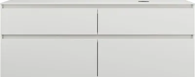 Produktbild von burgbad Lin20 Waschtischunterschrank inklusive Konsolenplatte, Beckenausschnitt rechts, 4 Auszüge, 1602x487x661mm, SGIF160RF5375