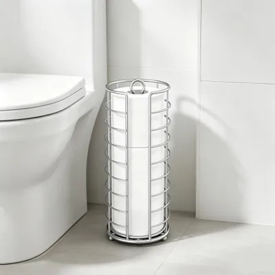 Image de Omgoods - Porte-rouleaux de papier toilette autoportant avec espace de rangement pour 3 rouleaux