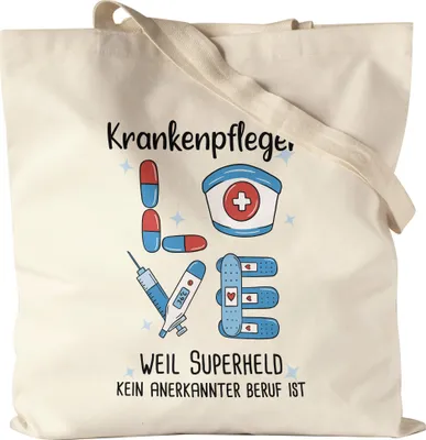 Produktbild von Ich Bin Krankenpfleger Weil Superheld Kein Anerkannter Job Ist Jutebeutel Stoffbeutel Canvas  Geschenk Danke Sagen