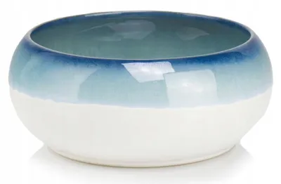 Produktbild von Polnix Keramik Übertopf 24 cm Weiß Blau Dekorativ