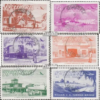 Produktbild von Briefmarken Liberia 1953 Mi 444-449 (kompl.Ausg.) gestempelt Wiederaufbau