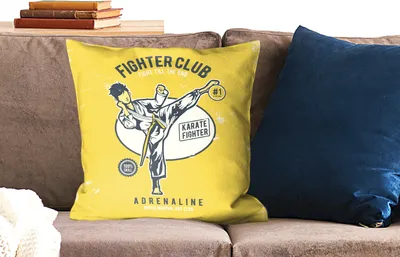 Produktbild von MuchoWow® Zierkissen Sofakissen Wohnzimmer Dekokissen 50x50 cm Karate - Mann - Jahrgang - Komfort - Sofakissen