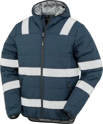 Produktbild von Result Genuine Recycled R500X | Recycled Ripstop Padded Safety Jacket - Arbeitsjacke - Farbe: Navy - Größe: S