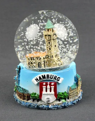Produktbild von Schneekugel klein Landungsbrücken Hamburg Hafen St. Pauli Schüttelkugel Glitzerkugel Mitbringsel