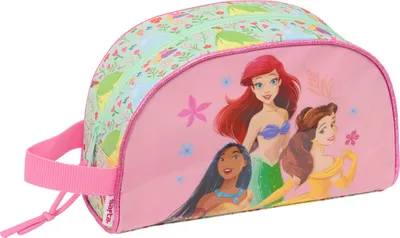 Zdjęcie produktu dla Podróżna kosmetyczka Disney Princess Bloom zielona różowa 26 x 16 x 9 cm