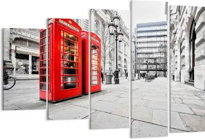 Produktbild von Bild auf Leinwand - Leinwandbild - Telefon London Kultur - 150x100cm - Wand Bild - Wanddeko - Leinwanddruck - Bilder - Kunstdruck - Wanddekoration - Leinwand bilder - Wandkunst - EG150x100-2595