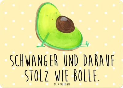 Produktbild von Mr. & Mrs. Panda tafel Avocado Schwangerschaft DIN A6 - Gelb Pastell - Geschenk, Schild, Blechschild, Wandbild, Türschild, Babyshower, Nostalgieschild, Schwanger, Geburt