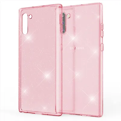 Produktbild von NALIA Glitzer Handyhülle für Samsung Galaxy Note10 Hülle, Bling Silikon Handyhülle Pink