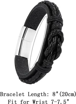 Image de Bracelets en cuir réglables avec des perles en bois - Coffret pour femmes et hommes - 6 pièces - Bracelets en caoutchouc naturel.