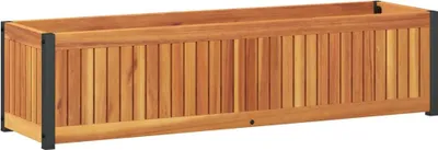 Obrázok produktu pre vidaXL Kvetináč 110x30x27,5 cm z masívneho dreva akácie a ocele