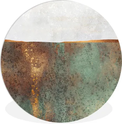 Produktbild von MuchoWow® Rundes Wandbild - Runde Bilder Abstrakt - Luxus - Gold Ø 90 cm Kreis Wanddekoration Kunststoff - Wandkreis - Wandschmuck - Wand-Kreis - Wohnzimmer - Bild - Runde - Wanddeko - Dibond - Kunstdrucke