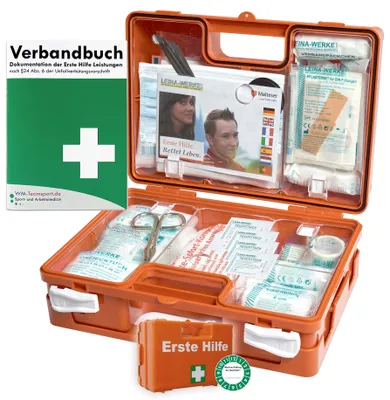 Produktbild von Erste-Hilfe-Koffer QUICK - PLUS - aktuelle DIN/EN 13157 + DIN/EN 13164 inkl. Verbandbuch + Hygieneset S