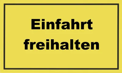 Produktbild von 1x Gebotsschild gelb *Einfahrt freihalten*