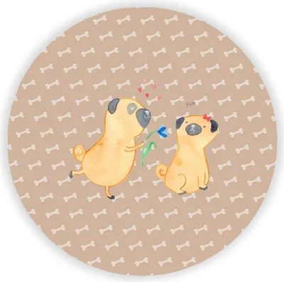 Produktbild von Mr. & Mrs. Panda magnet Mops Verliebt - Hundeglück - Geschenk, Sprüche, pinnwand, für kühlschrank, Liebe, Kühlschrankmagnet, Hund, Freund, rundmagnet, Knuffig, fotos