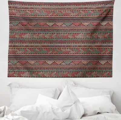 Produktbild von ABAKUHAUS Boho Wandteppich, Lateinamerikanische Motive aus Weiches Mikrofaser Stoff Waschbar ohne Verblassen Digitaldruck, 150 x 110 cm, Mehrfarbig