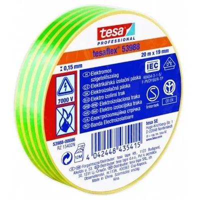 Produktbild von Isolierband "Professional 53988“, grün/gelb 19 mm x 20 m, TESA