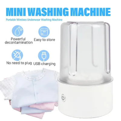 Produktbild von Mini Waschmaschine tragbar, 500g leicht, halbautomatisch, für Unterwäsche & Socken, Camping